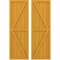 Ekena Millwork Americraft 5-Board Wood 2 Equal Panel Frmd Board-n-Batten Shutters w/Dbl Z-Bar, ARW102BF518X61TUH, PR ARW102BF518X61TUH - alternate 1